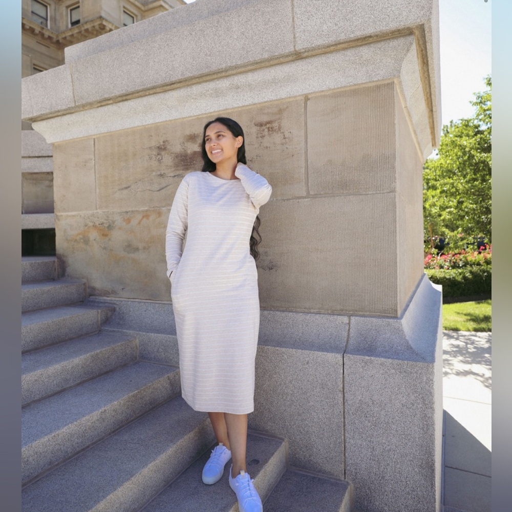 Dainty Jewells Casual Striped Midi Dress